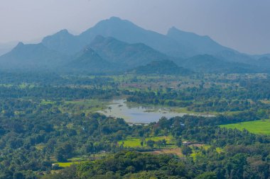 Sigiriya, Sri Lanka yakınlarındaki hava manzarası.