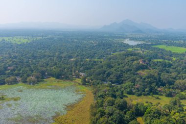 Sigiriya, Sri Lanka yakınlarındaki hava manzarası.