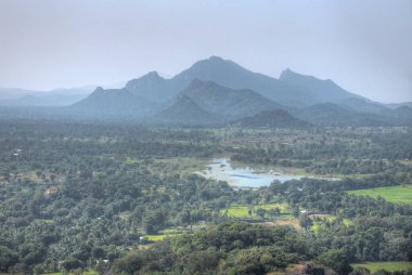 Sigiriya, Sri Lanka yakınlarındaki hava manzarası.