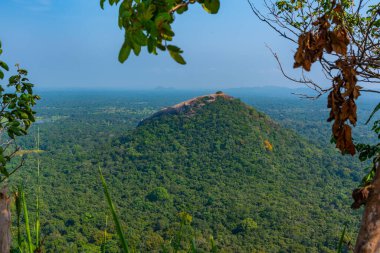 Sigirya kaya kalesi yakınlarındaki Pidurangala kayası, Sri Lanka.