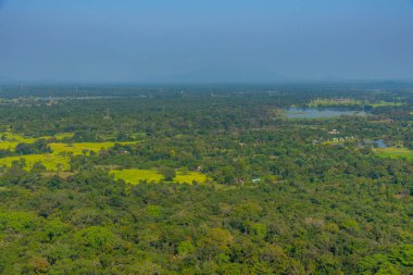 Sigiriya, Sri Lanka yakınlarındaki hava manzarası.