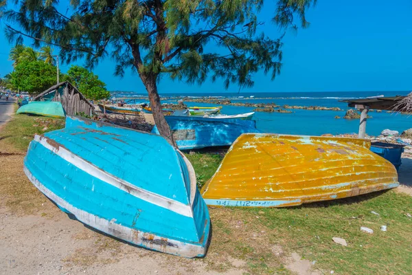 stock image Fishing boats at the northern coast of Sri Lanka.