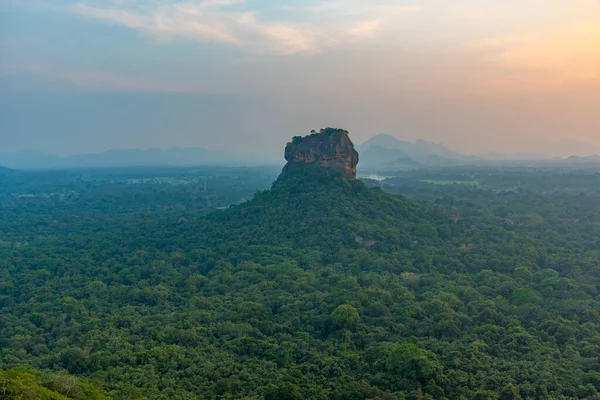 Stock image Sunset aerial view of Sigiriya rock fortress in Sri Lanka.