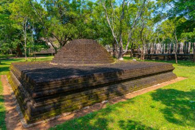 Sri Lanka 'daki Polonnaruwa harabelerinde bir cenaze töreni..