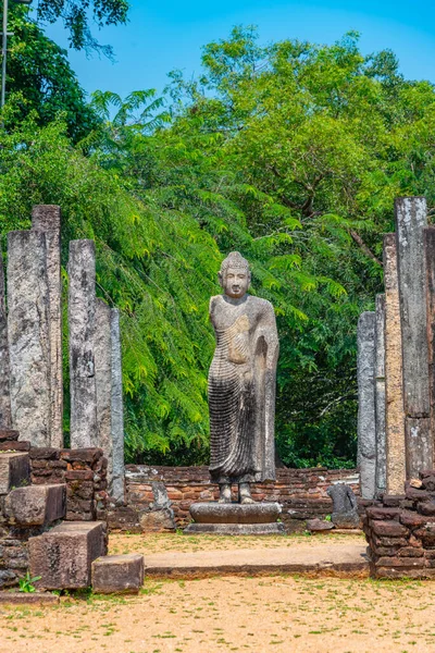 Statyer Atadage Vid Fyrhörningen Polonnaruwa Ruiner Sri Lanka — Stockfoto