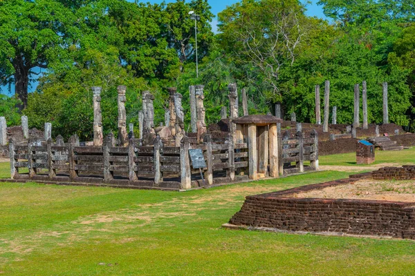 Ruine Nissamka Lata Mandapa Quadrilatère Des Ruines Polonnaruwa Sri Lanka — Photo