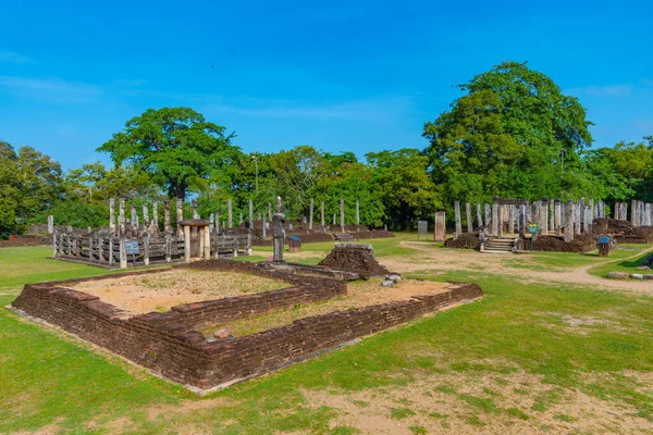 stock image Nissamka Lata Mandapa ruin at the quadrangle of Polonnaruwa ruins, Sri Lanka.