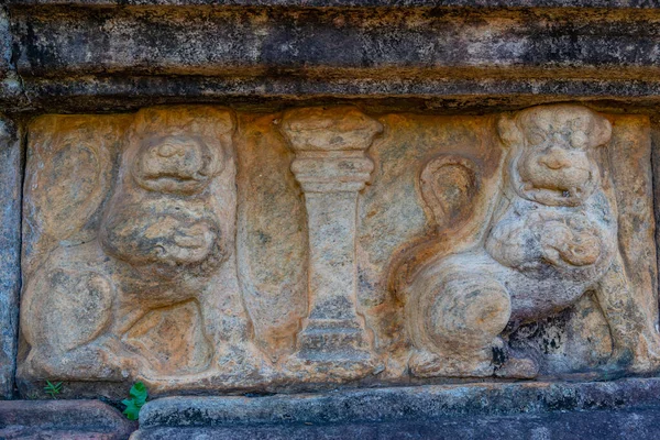 스리랑카 폴로나루와 유적의 사각형에 디지의 조각상들 — 스톡 사진