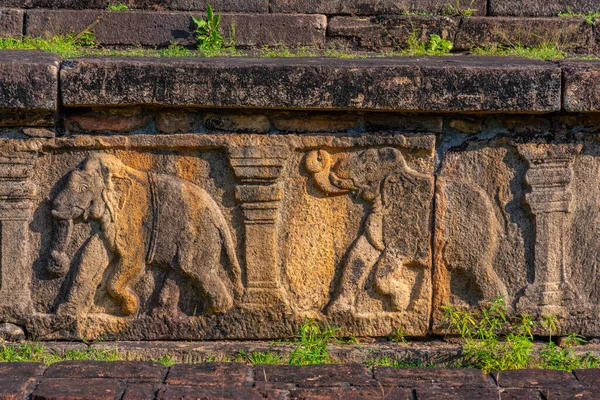 Hällristningar Det Kungliga Palatset Polonnaruwa Sri Lanka — Stockfoto