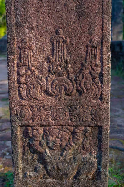Carvings Raadszaal Van Het Koninklijk Paleis Polonnaruwa Sri Lanka — Stockfoto
