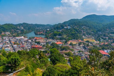 Havadan görünümü Kandy, Sri Lanka.