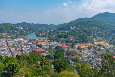 Havadan görünümü Kandy, Sri Lanka.