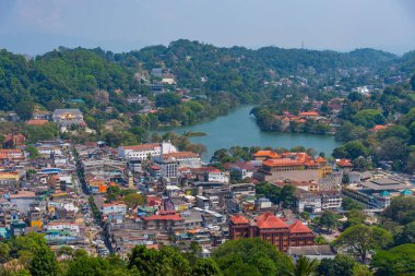 Havadan görünümü Kandy, Sri Lanka.