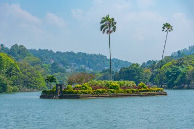 Sri Lanka 'daki Kandy Gölü manzarası.