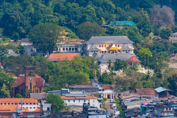 Widok Lotu Ptaka Świątyni Relikwii Świętego Zęba Kandy Sri Lanka — Zdjęcie stockowe