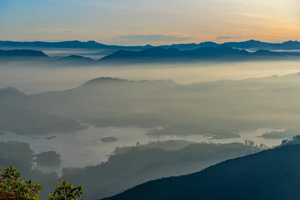 stock image Sunrise view over Sri Lanka from Adam's peak.