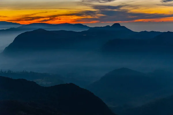 Sunrise View Sri Lanka Adam Peak — Stock Photo, Image