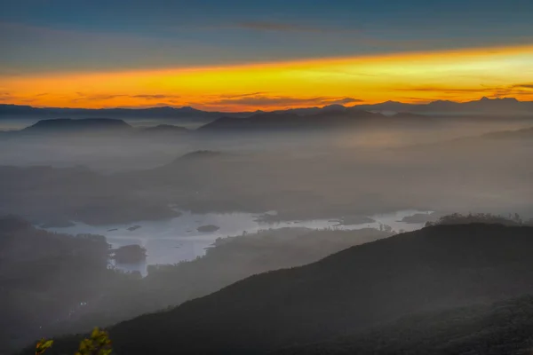 stock image Sunrise view over Sri Lanka from Adam's peak.