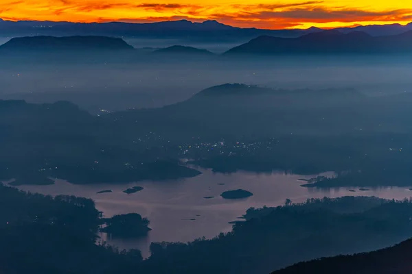 stock image Sunrise view over Sri Lanka from Adam's peak.