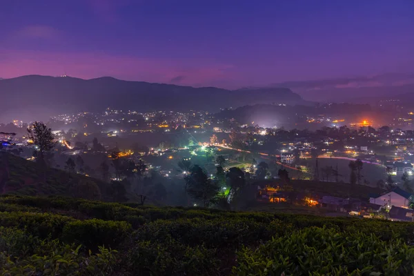 Nachtaufnahme Von Nuwara Eliya Auf Sri Lanka — Stockfoto