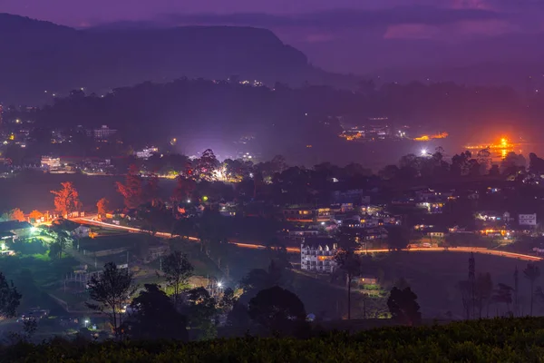 Noční Letecký Pohled Nuwaru Eliju Srí Lance — Stock fotografie