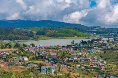 Nuwara Eliya 'nın Sri Lanka' daki manzarası.