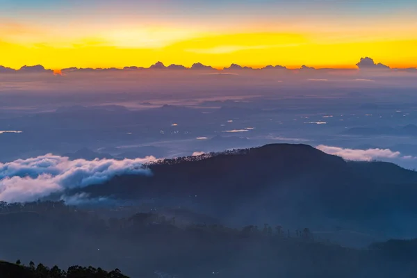 Sunrise Sri Lankan Highlands Viewed Lipton Seat Viewpoint — Stock Photo, Image