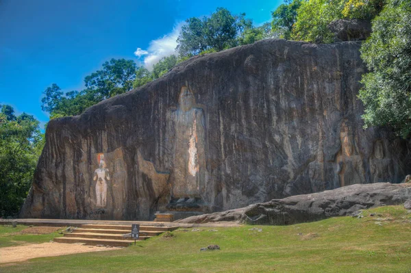 Статуи Будды Высеченные Камне Древнем Месте Буддурувагала Шри Ланке — стоковое фото