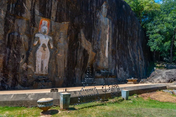 Statues Bouddha Sculptées Dans Pierre Buduruwagala Site Antique Sri Lanka — Photo