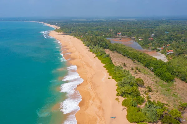 Luchtfoto Van Marakolliya Strand Bij Sri Lanka — Stockfoto