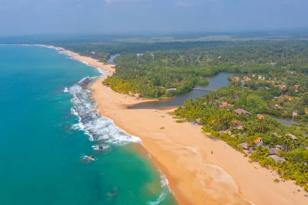 Widok Lotu Ptaka Plażę Marakolliya Sri Lance — Zdjęcie stockowe