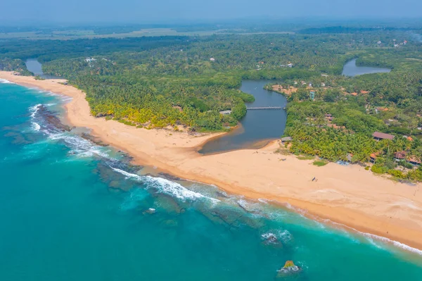 Flygfoto Över Stranden Marakolliya Sri Lanka — Stockfoto