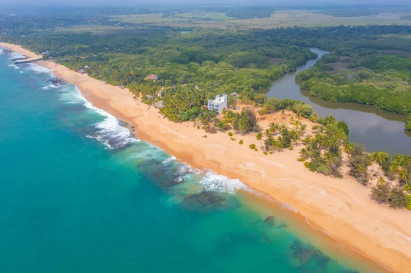 stock image Aerial view of Marakolliya beach at Sri Lanka.