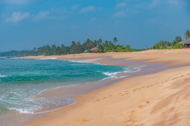 Sri Lanka 'daki Marakolliya sahilinde güneşli bir gün..