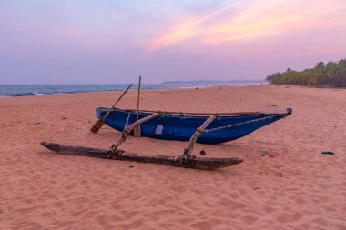 Marakolliya sahilinde balıkçı tekneleri, Sri Lanka.