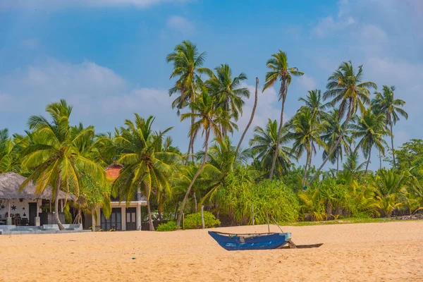 stock image Fishing boats at Marakolliya beach, Sri Lanka.