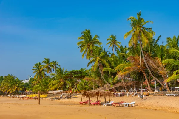 斯里兰卡马拉科利亚海滩的日光浴床 — 图库照片
