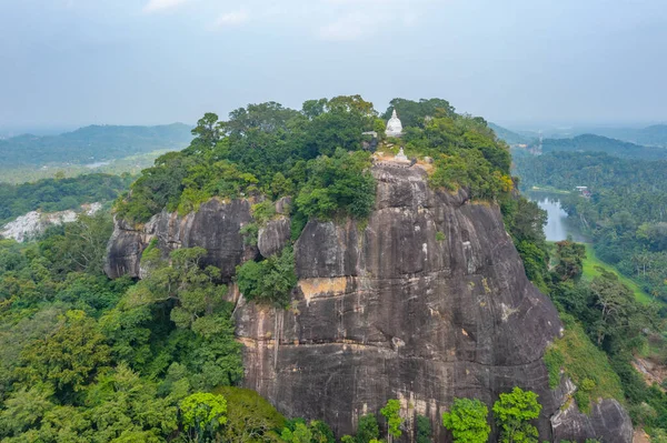 Aerial view of mulkirigala rock temples at Sri Lanka.
