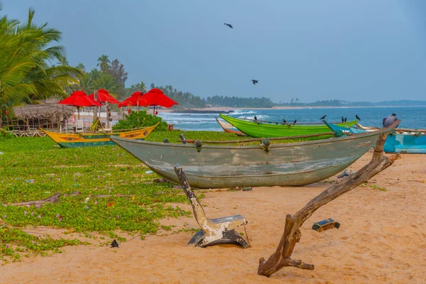 Bateaux Pêche Plage Marakolliya Sri Lanka — Photo