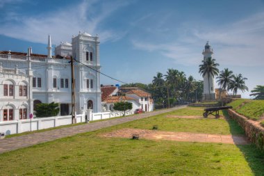 Sri Lanka 'daki Meeran Camii ve Galle deniz feneri.