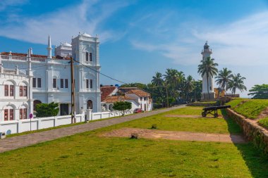 Sri Lanka 'daki Meeran Camii ve Galle deniz feneri.