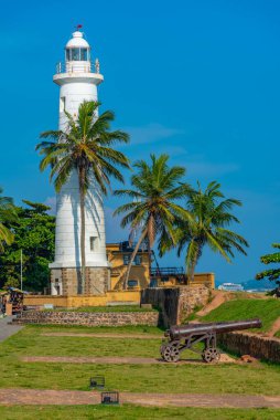 Sri Lanka 'daki Galle deniz fenerinin manzarası.