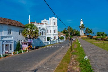Sri Lanka 'daki Meeran Camii ve Galle deniz feneri.