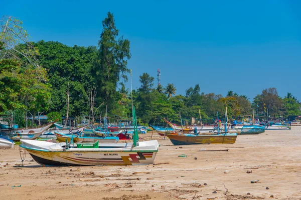 Barcos Pesca Praia Weligama Sri Lanka — Fotografia de Stock
