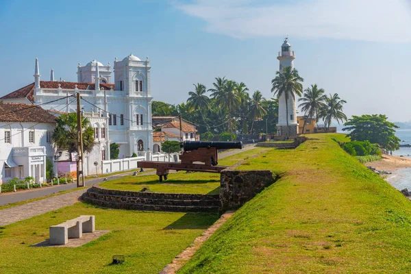 stock image Meeran Mosque and Galle lighthouse in Sri Lanka.