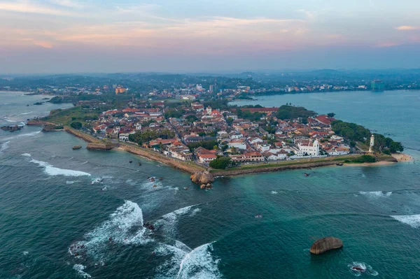 stock image Sunset aerial view of Galle, a town at Sri Lanka.