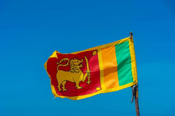 Srí Lanka Zászló Lobogott Bentota Tengerparton — Stock Fotó