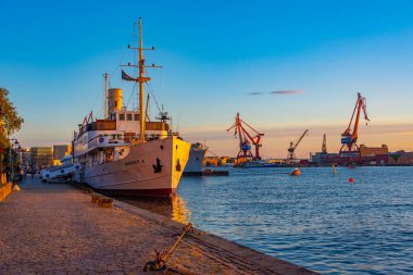 Goteborg, İsveç 'teki S / S Marieholm Restoran teknesi..