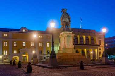 İsveç 'in Goteborg kasabasında Kral Gustav Adolf' un heykeli.