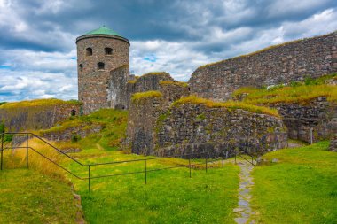 İsveç 'teki Bohus Kalesi Manzarası.